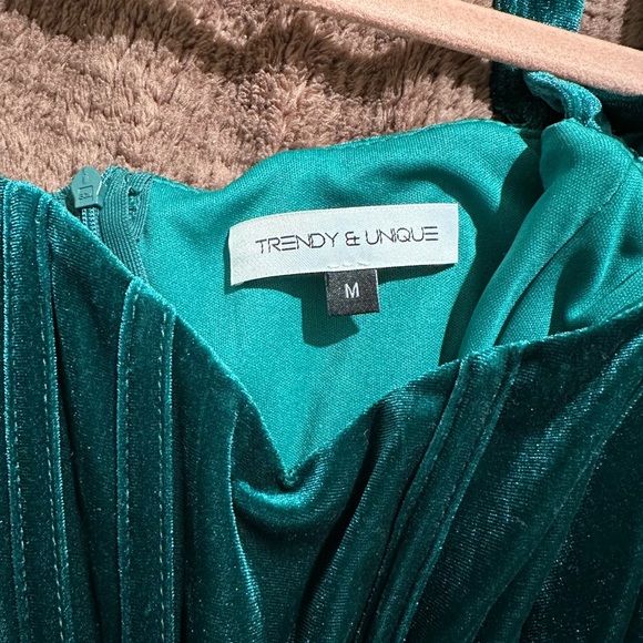 Green Velvet Dress - Picture 3 of 3